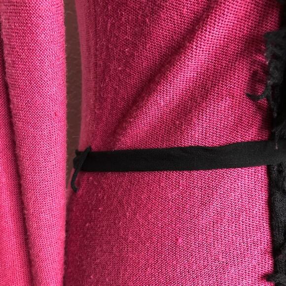 Tracy Reese New York dark pink black ruffle trim belted cardigan size Small - Picture 16 of 16